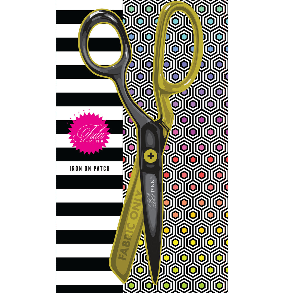 Black & Gold Scissor Iron-On Embroidered Patch (2021)