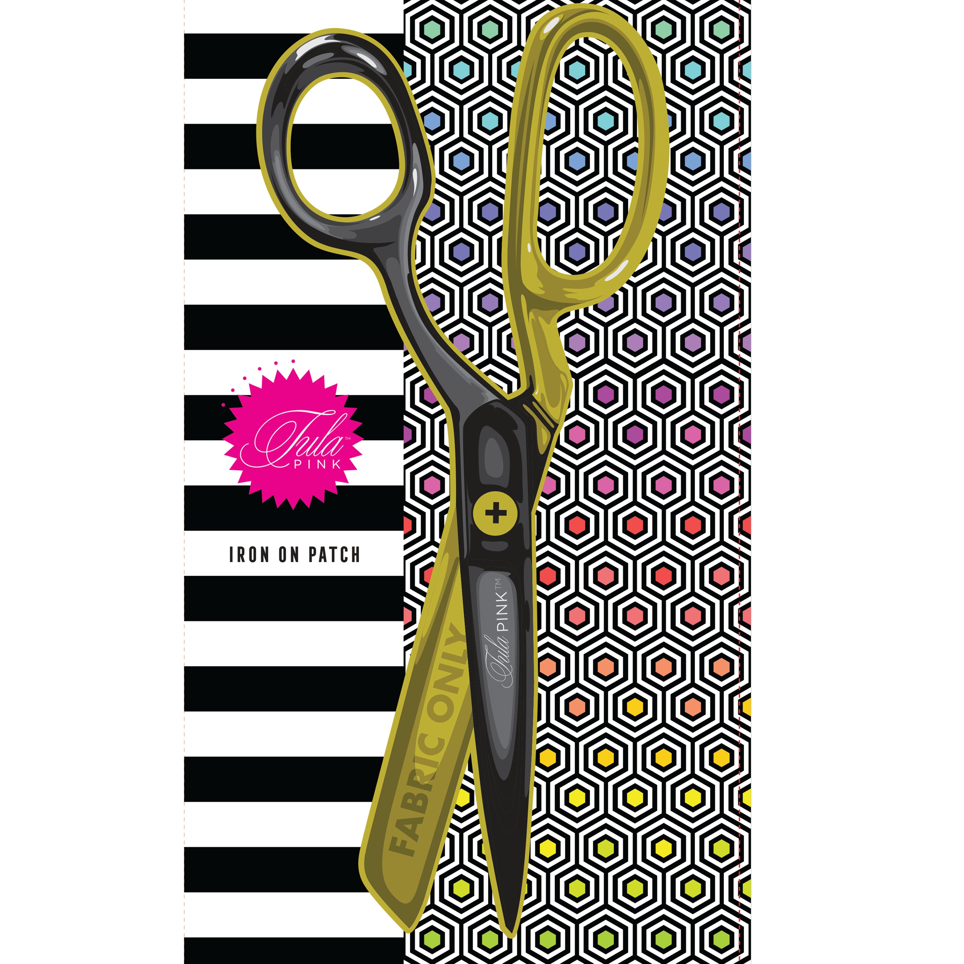 Black & Gold Scissor Iron-On Embroidered Patch (2021)
